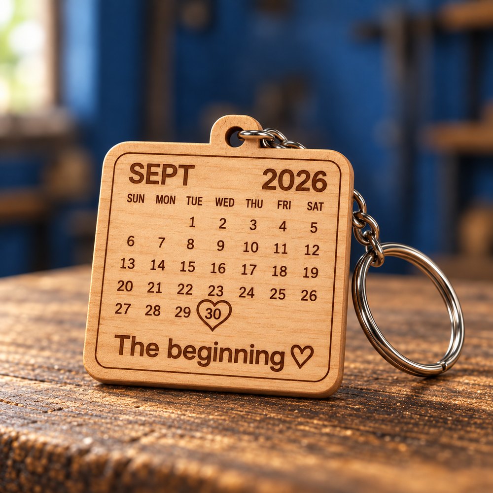 Personalised calendar keytag