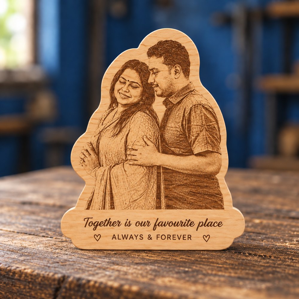 Couple portrait cutout stand